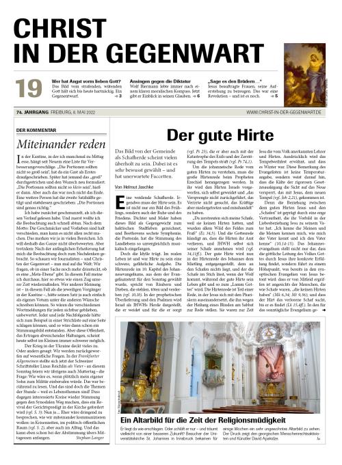 CHRIST IN DER GEGENWART 74. Jahrgang (2022) Nr. 19/2022