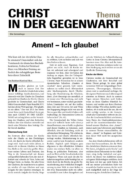 Die Gottesfrage: CIG-Thema