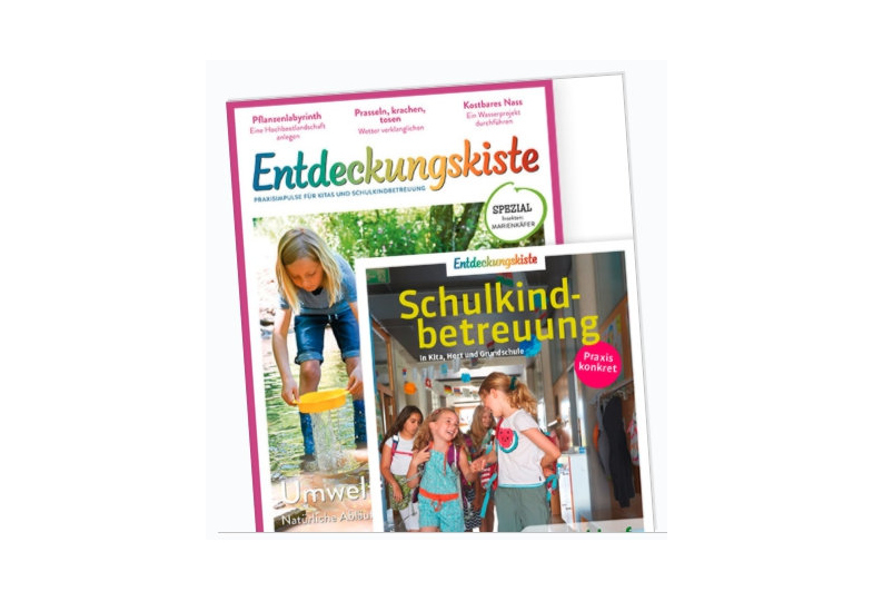 Titelseiten Entdeckungskiste und Schulkindbetreuung Gewinnspiel