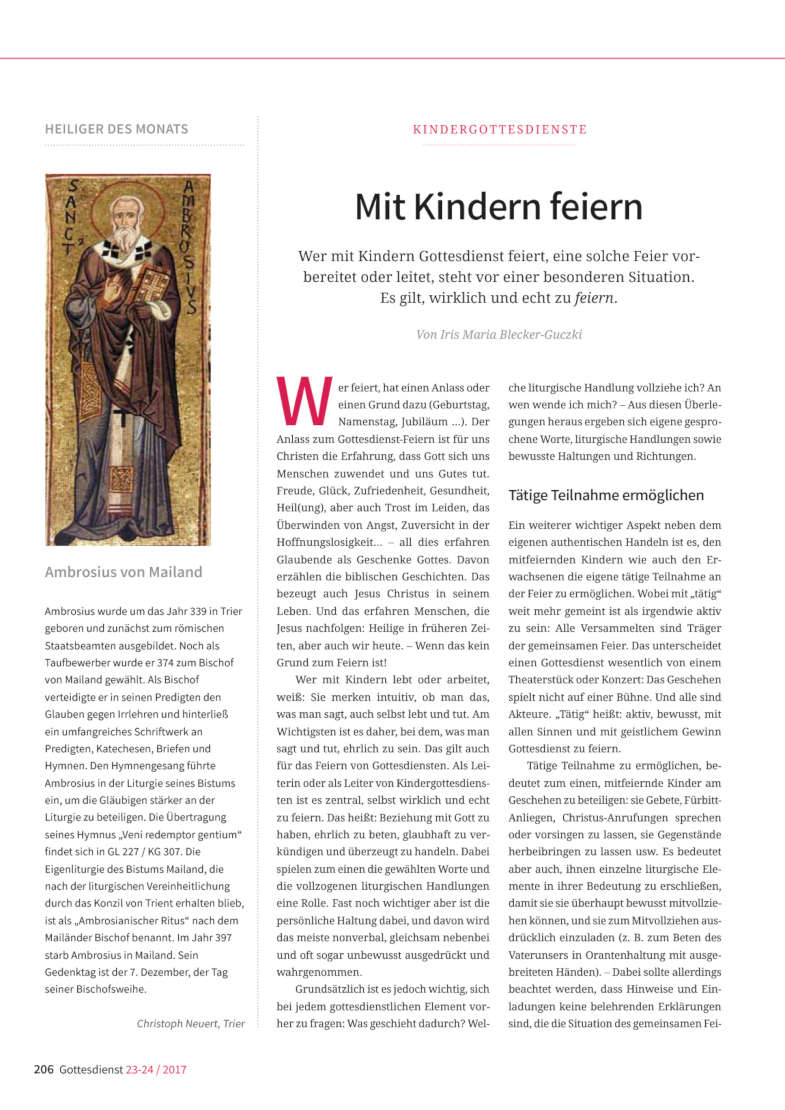 Titelseite Gottesdienst: Vertiefende Beiträge zu den Grundlagen der Liturgie