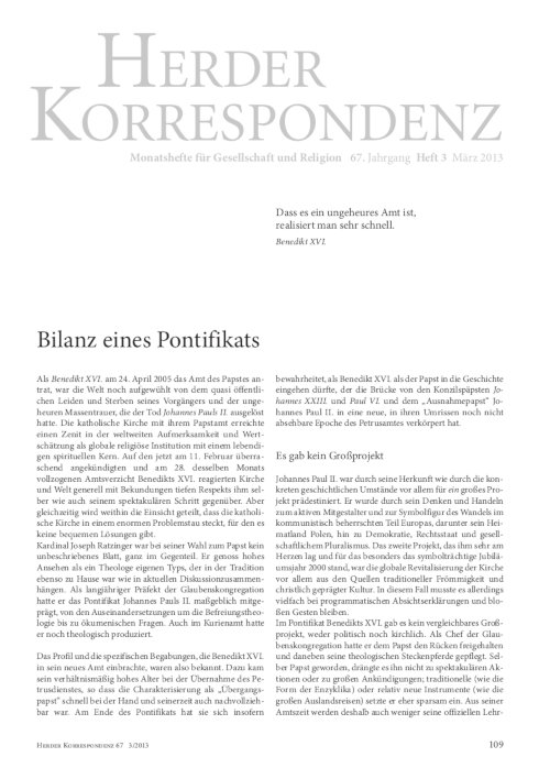 Das Pontifikat Benedikts XVI.: Dossier
